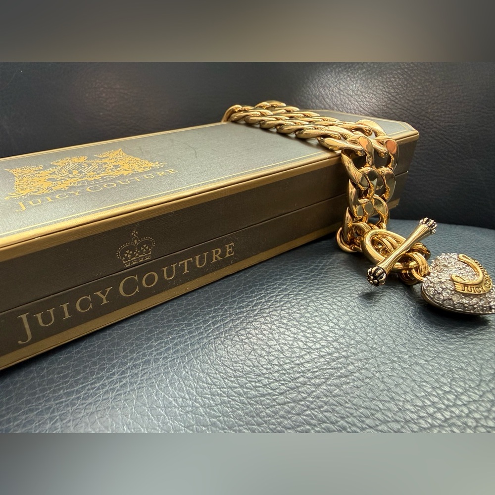 Juicy Couture Gold Chain Necklace with Toggle Clasp